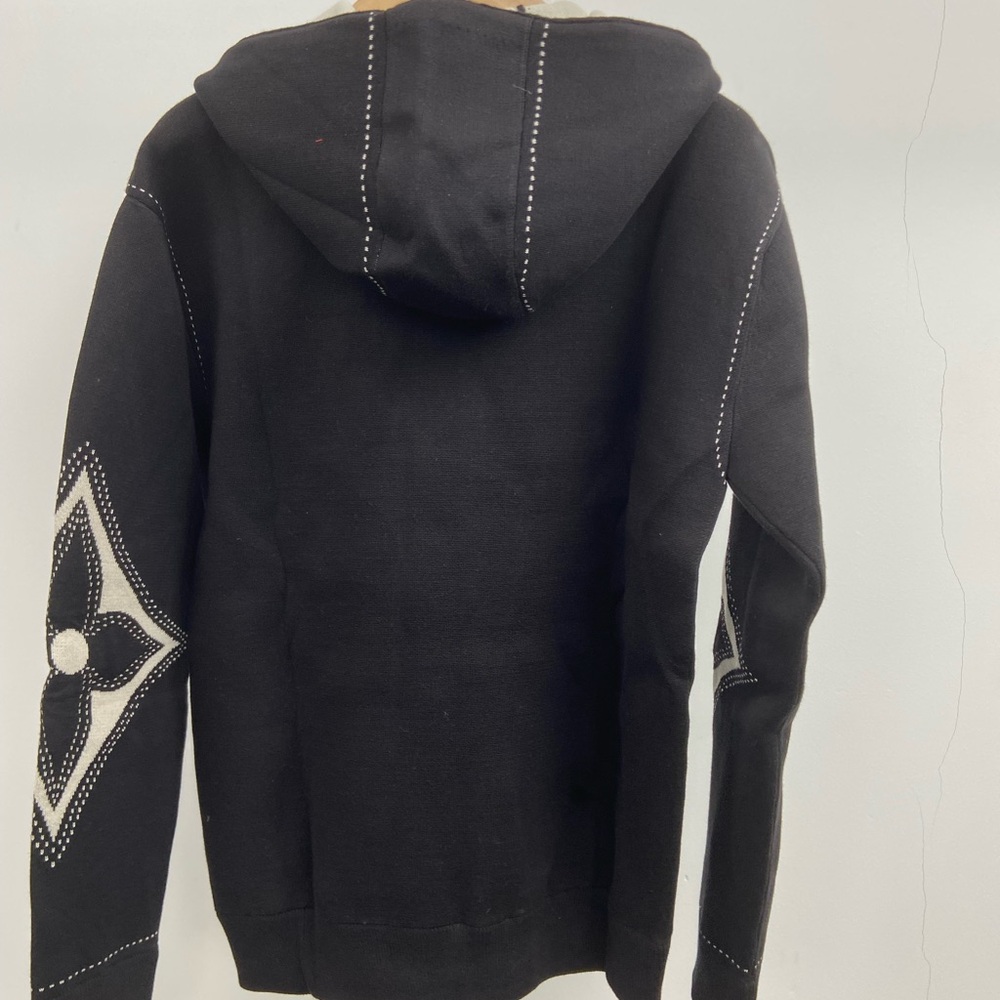 Louis Vuitton Black Hoodie Jacket with Cream Lined Hood - Picture 8 of 10